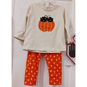 Planet Cotton 2 piece outfit pumpkin NWT 12months